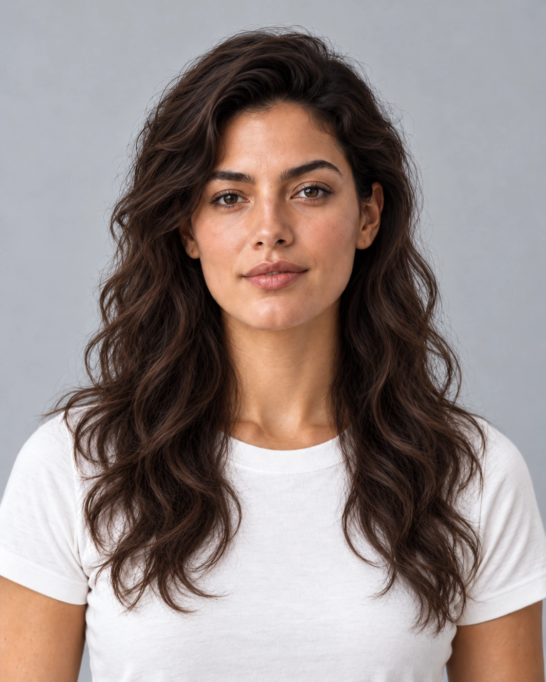 Longer waves with layers Hairstyle try on example: long waves with face-framing layers